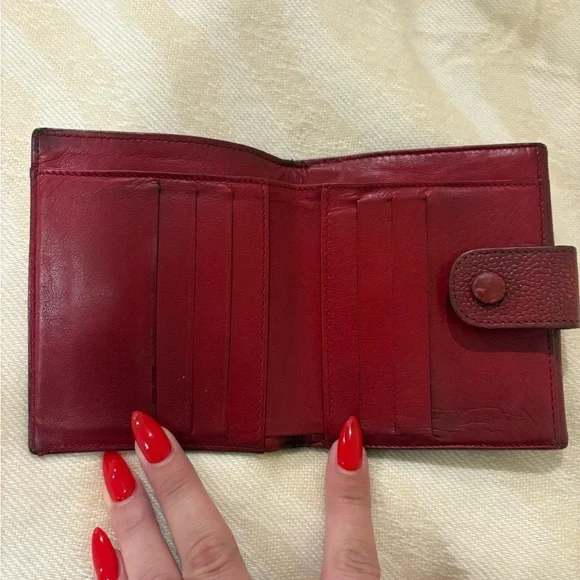 SOLD ❤️‍🔥 Vintage Chanel Caviar Leather Wallet • Burgundy Red Bifold CC Logo - Picture 3 of 10